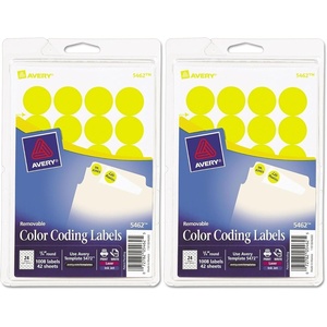 image:imageAvery PrintWrite SelfAdhesive Removable Labels 075 Inch Diameter Yellow 1008 per Pack 546234 inch diameter  2016 count Pack of 2